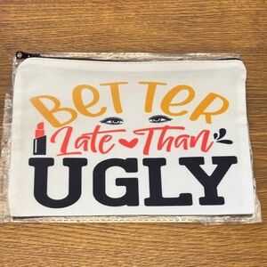 Stylish White and Black Makeup Pouch